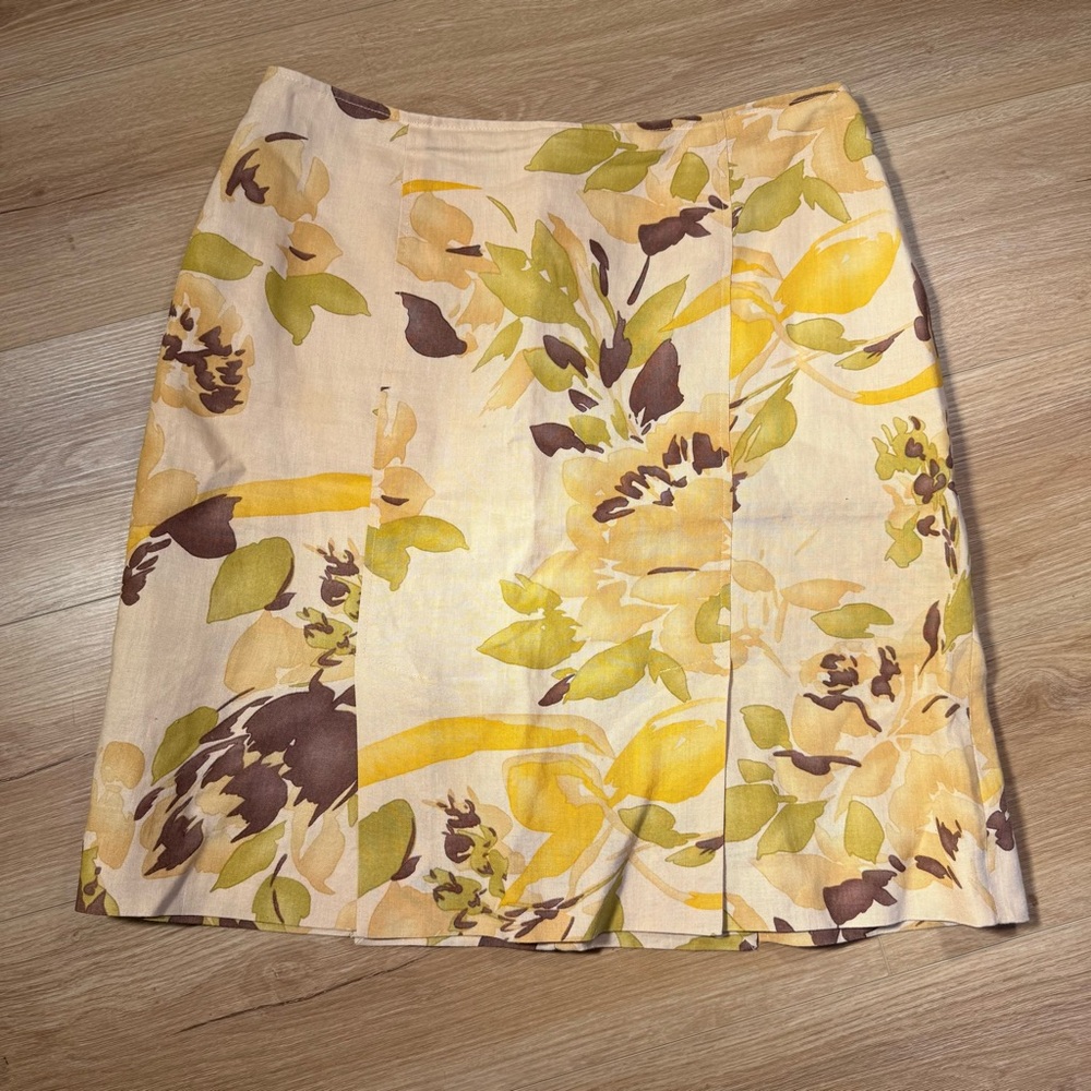 Vintage Rickie Freeman for Teri Jon Linen‎ Floral Skirt Women’s Size 12